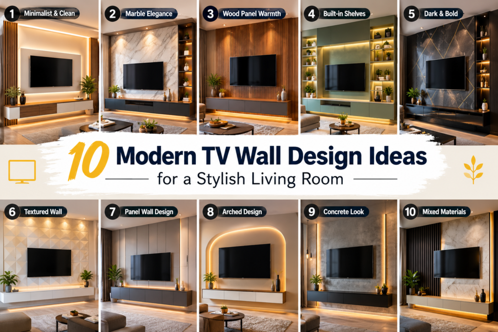 10 Modern TV Wall Design Ideas