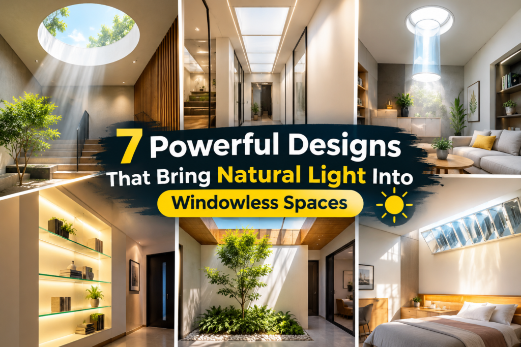 7 Powerful Designs That Bring Natural Light Into Windowless Spaces